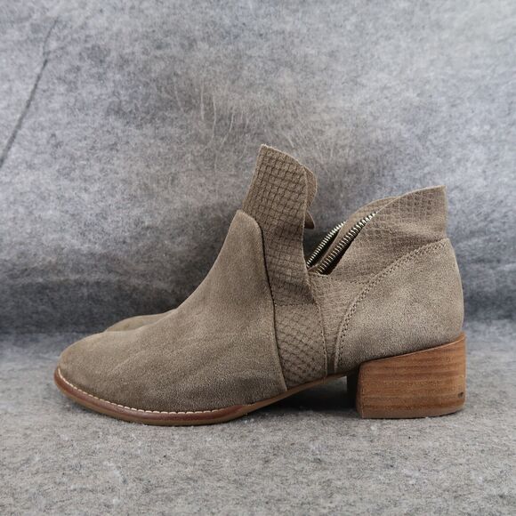 Seychelles Shoes Womens 8 Bootie Classic Fashion Cut Out Zip Leather Block Heel - Picture 4 of 13
